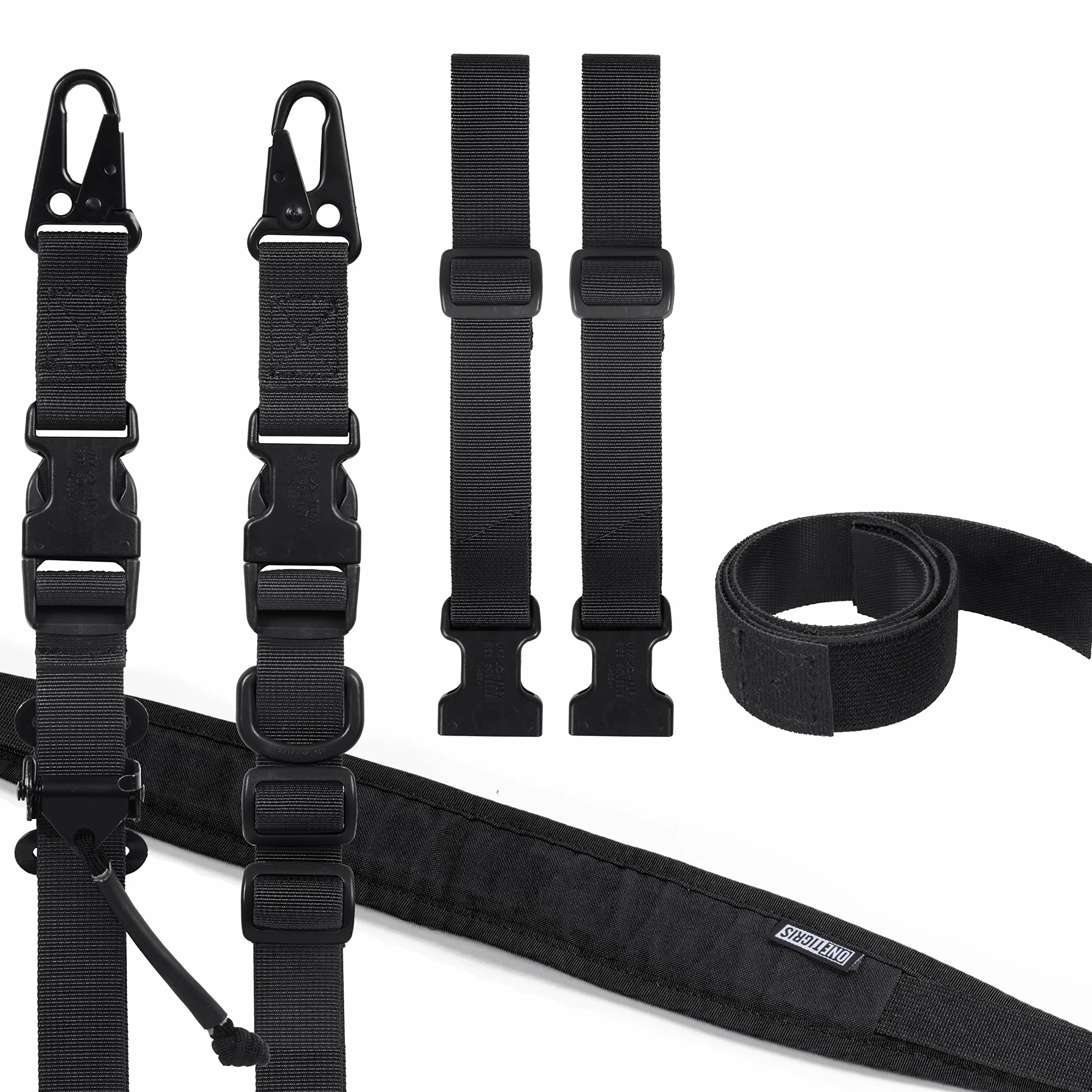 OneTigris Cinghie per fucile a 2 punti 1 pollice moschettone HK regolabile 46-68,5 cal. calibro