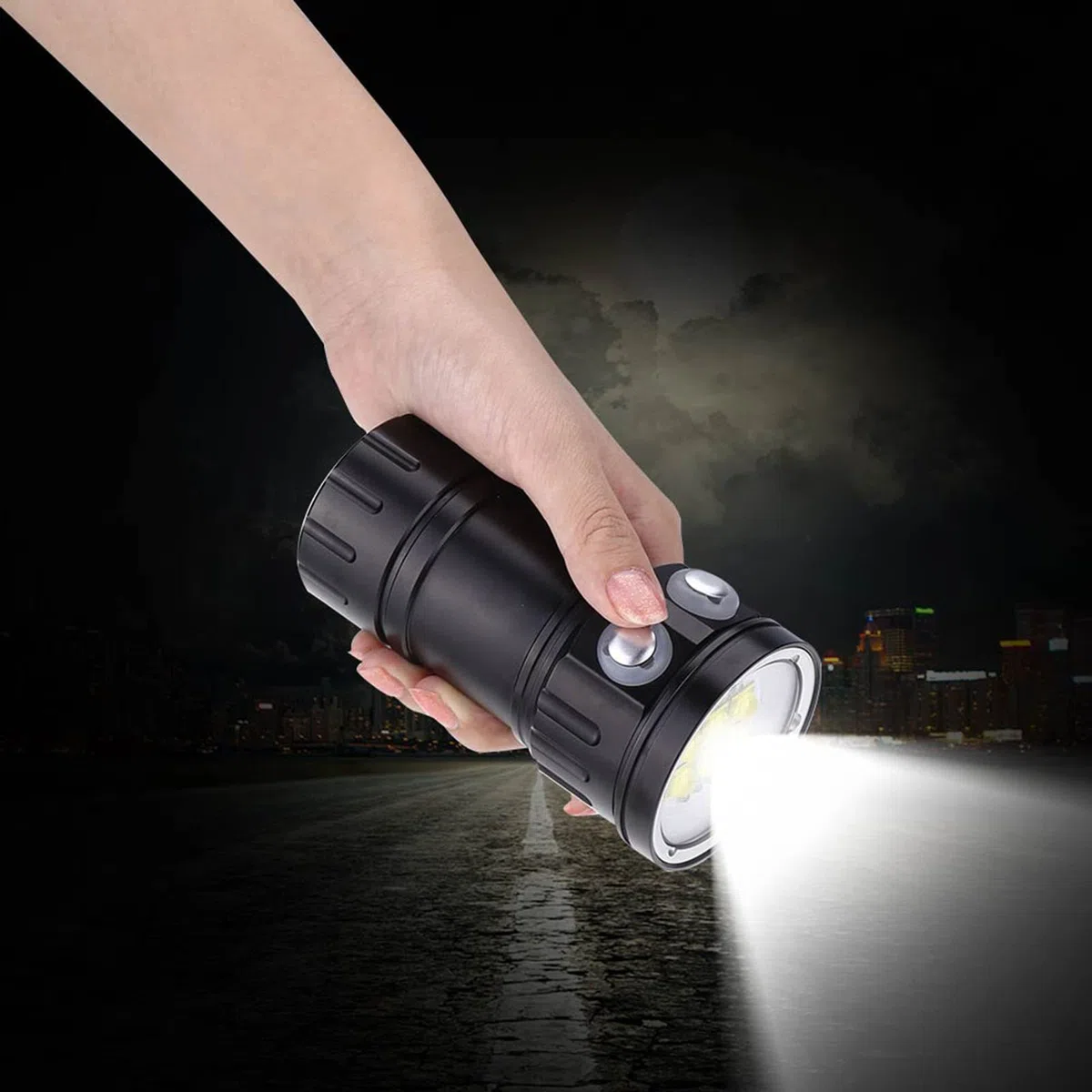 Torcia Subacquea,Torcia Subacquea Subacquea 3.7V 28800Lm, Torcia Subacquea Impermeabile Profondità 80m con Supporto Staffa per Grotta Sottomarina di Notte, Torcia Subacquea, Torcia Subacquea Sub