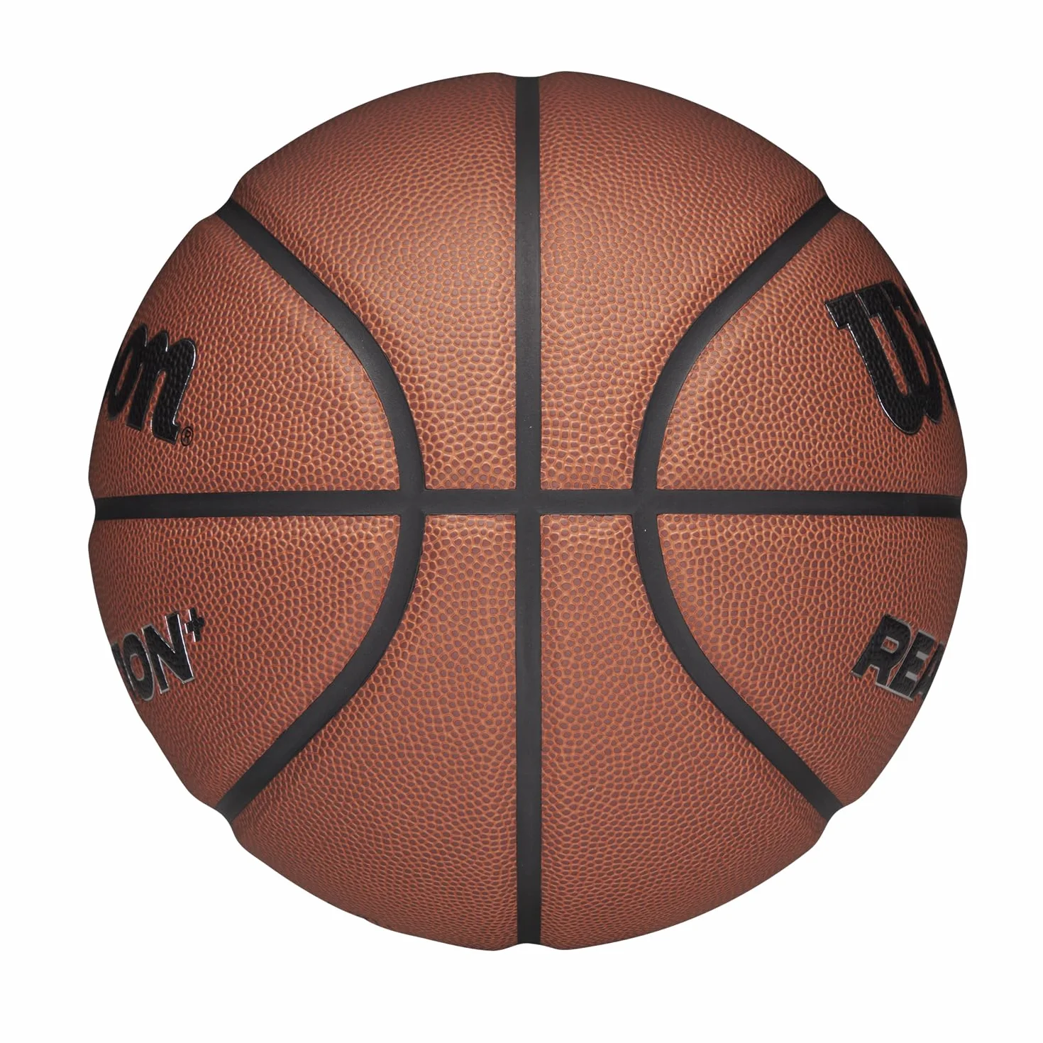 Wilson Pallone da Basket Reaction Plus, In Materiali Compositi Resistenti con Design a Canali Profondi, Marrone/Argento, Misura 5