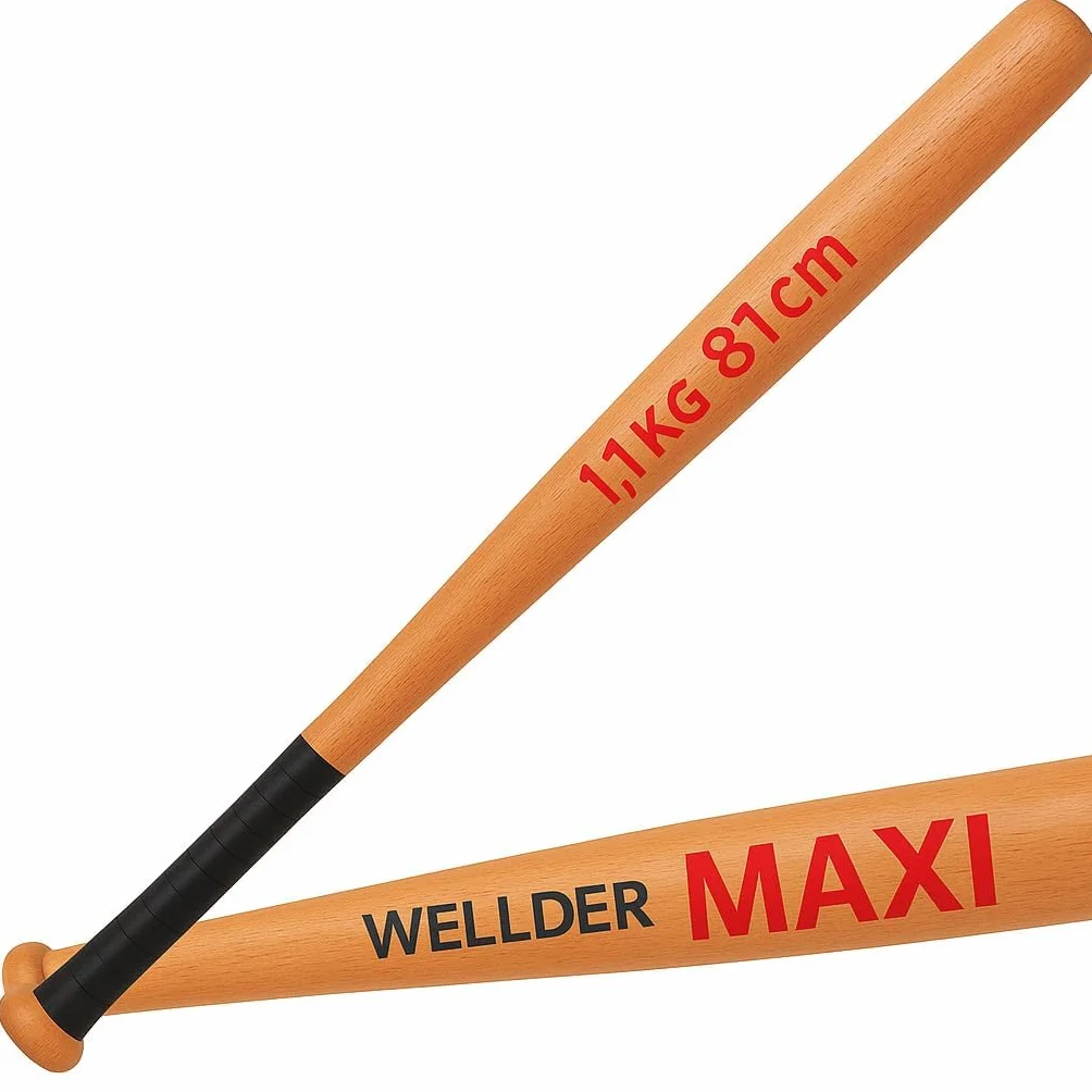 Mazza da Baseball in Legno con Grip Antiscivolo 52 cm 70 cm 81 cm