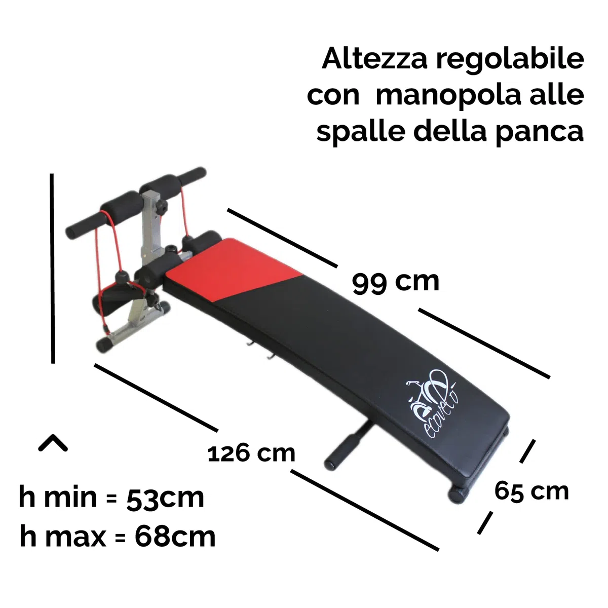 FFitness Cyclette nera 201 con cintura e cardiofrequenzimetro, per fitness a casa e allenamento