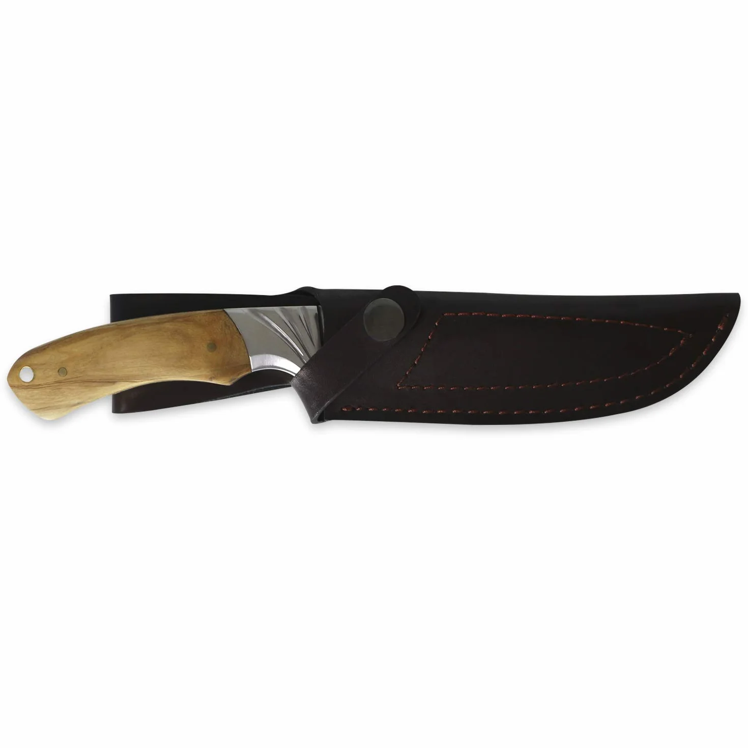 iFIELD EL29014 Coltello multifunzionale per escursioni, caccia e sopravvivenza all'aperto, manico in cervo, lama in acciaio inossidabile 3Cr13, fodero di alta qualità colore marrone