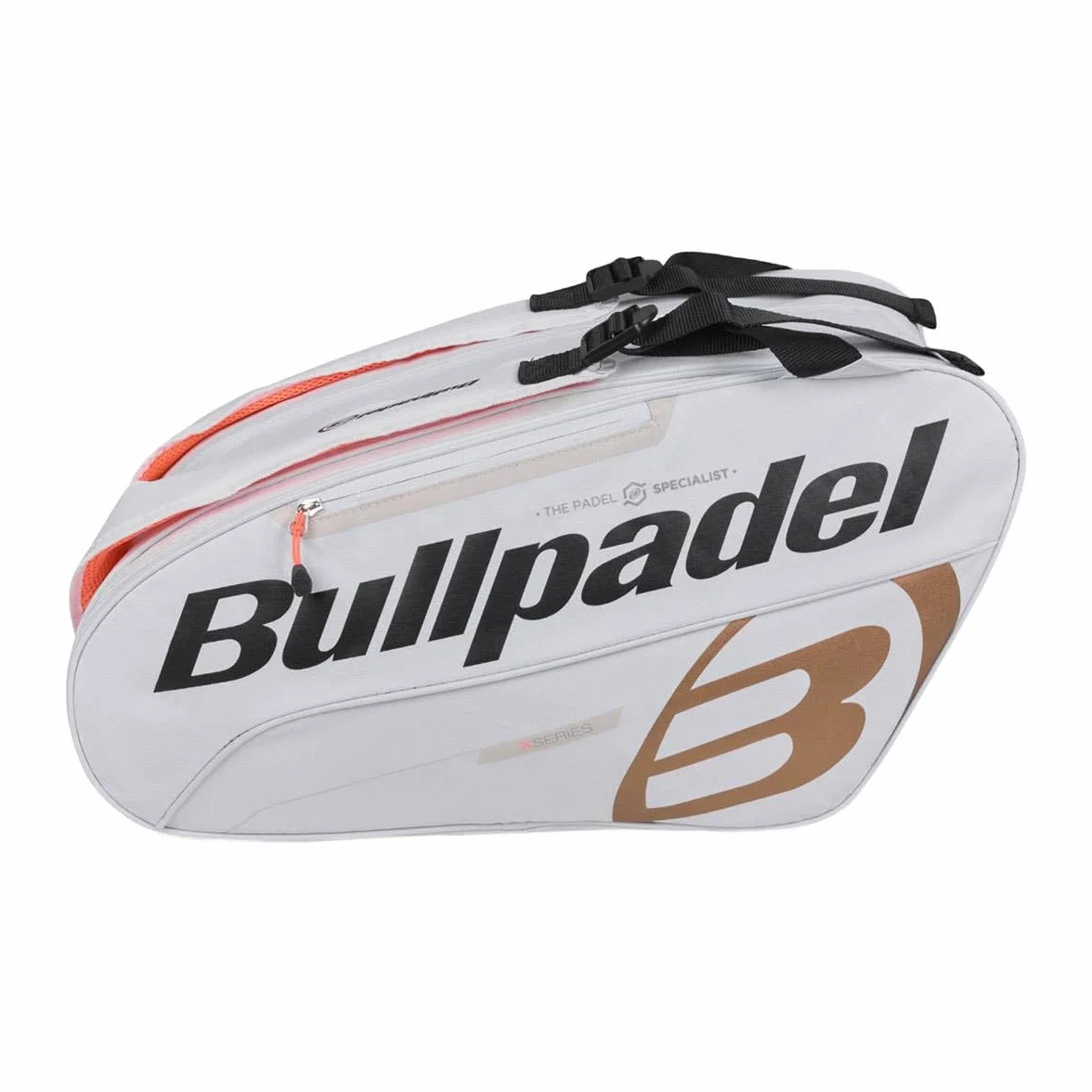 Bullpadel Paletero Tour Bianco con Tasche per Racchette e Scomparto Abbigliamento