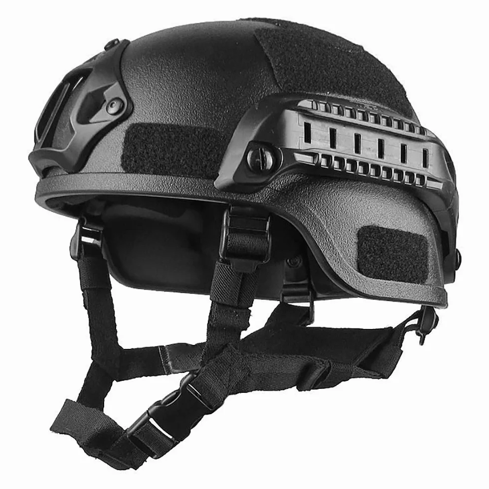 Elmetto Tattico Casco Militare Regolabile con Montaggio NVG per Airsoft Paintball