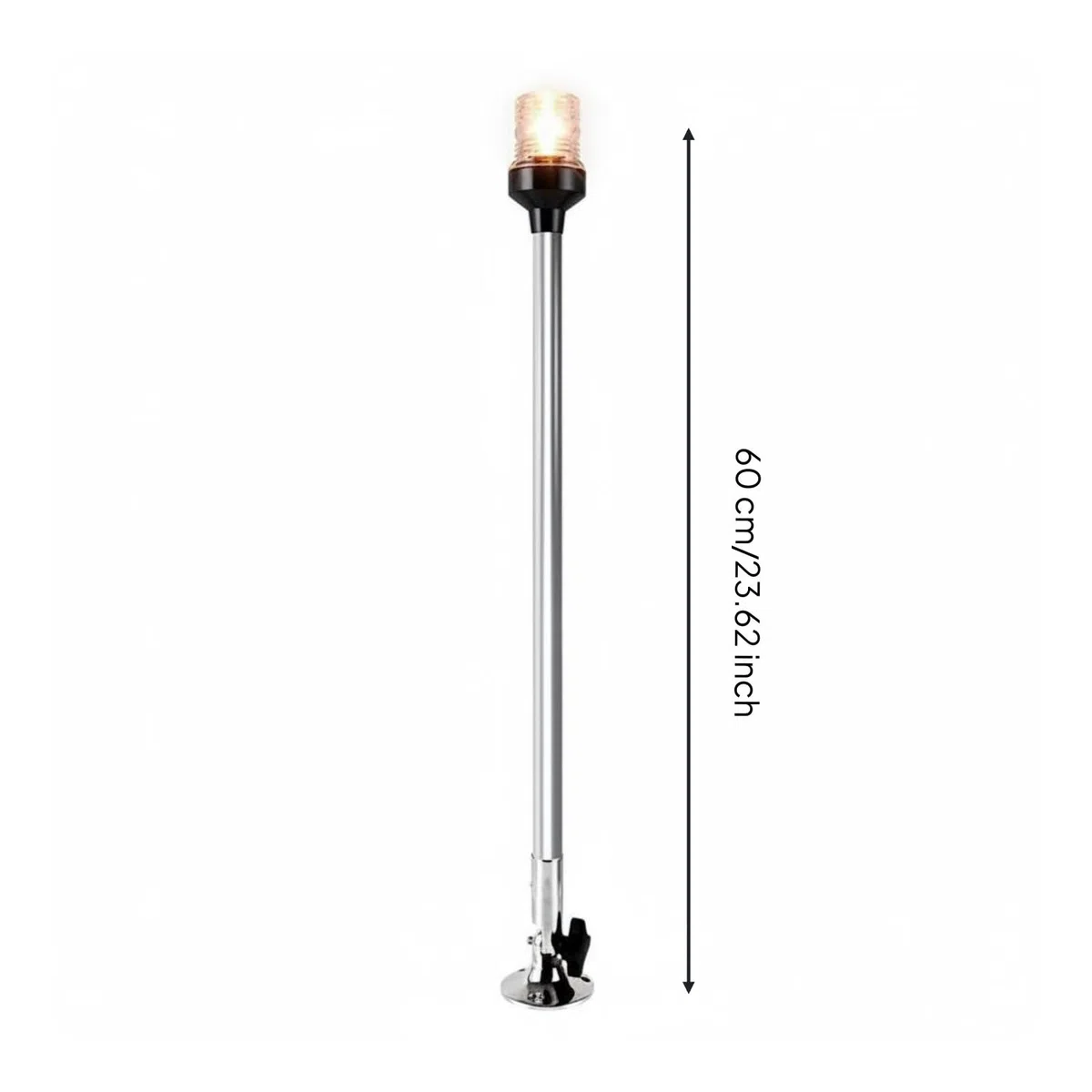 Luce di Navigazione a LED 12V Luce Laterale Nautica Lunga Durata Lampada di Bordo Marina per Armatori, 600 Mm, Base Regolabile In Acciaio Inossidabile