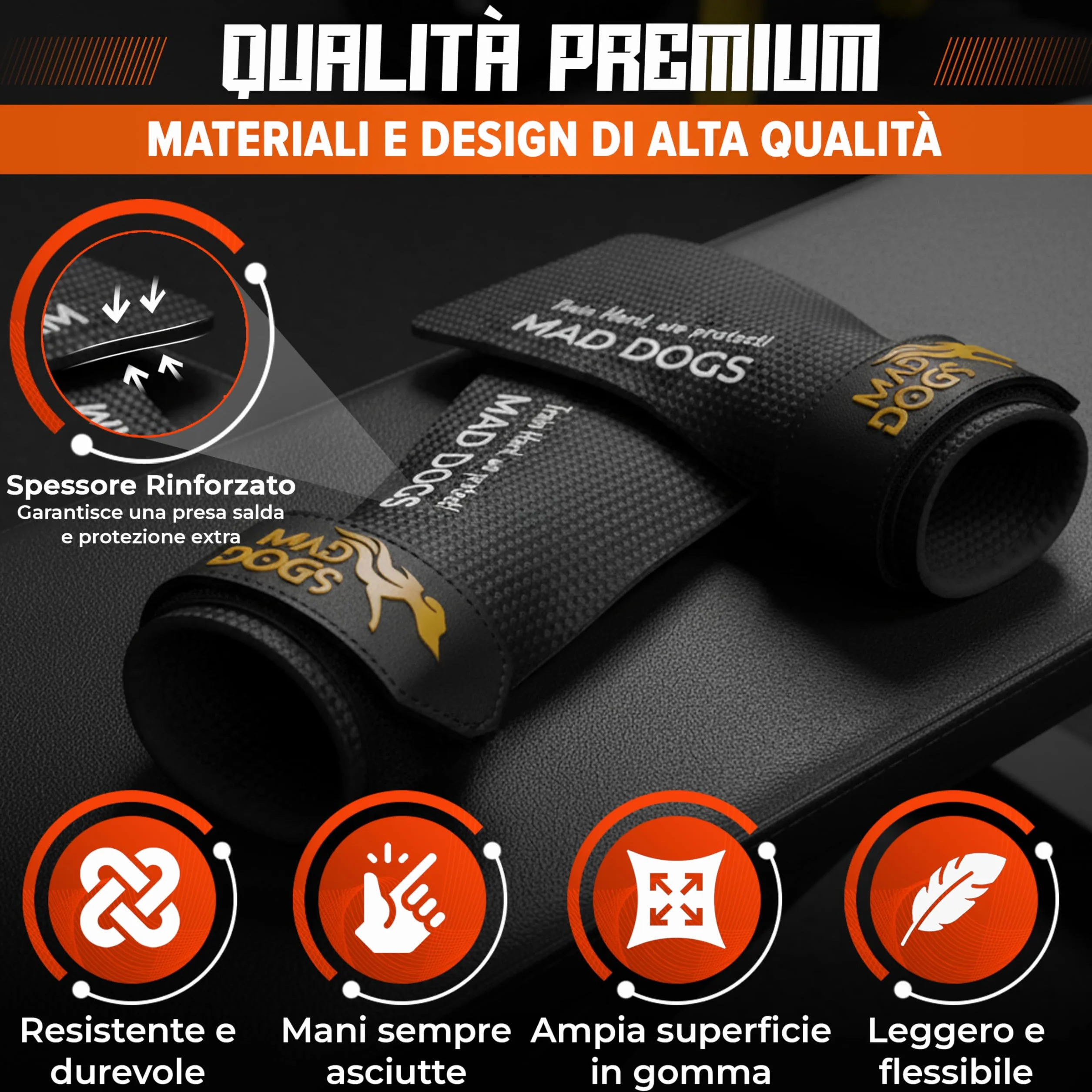 Boxer Strada Crossfit Hand Grips, protezione comfort design senza fori, unisex