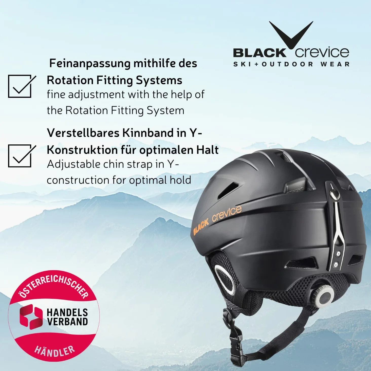 BLACK CREVICE Kitzbühel Casco da sci (Large, Nero Carbone)