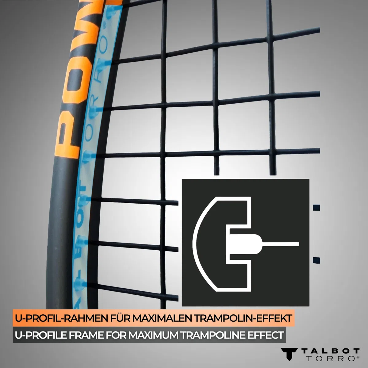 Talbot-Torro Racchetta da Squash POWER 4000 | Leggera, Aggressiva e Precisa | 100% Grafite | Incordata e Pronta all'Uso | Ideale per Giocatori Avanzati e Amatoriali