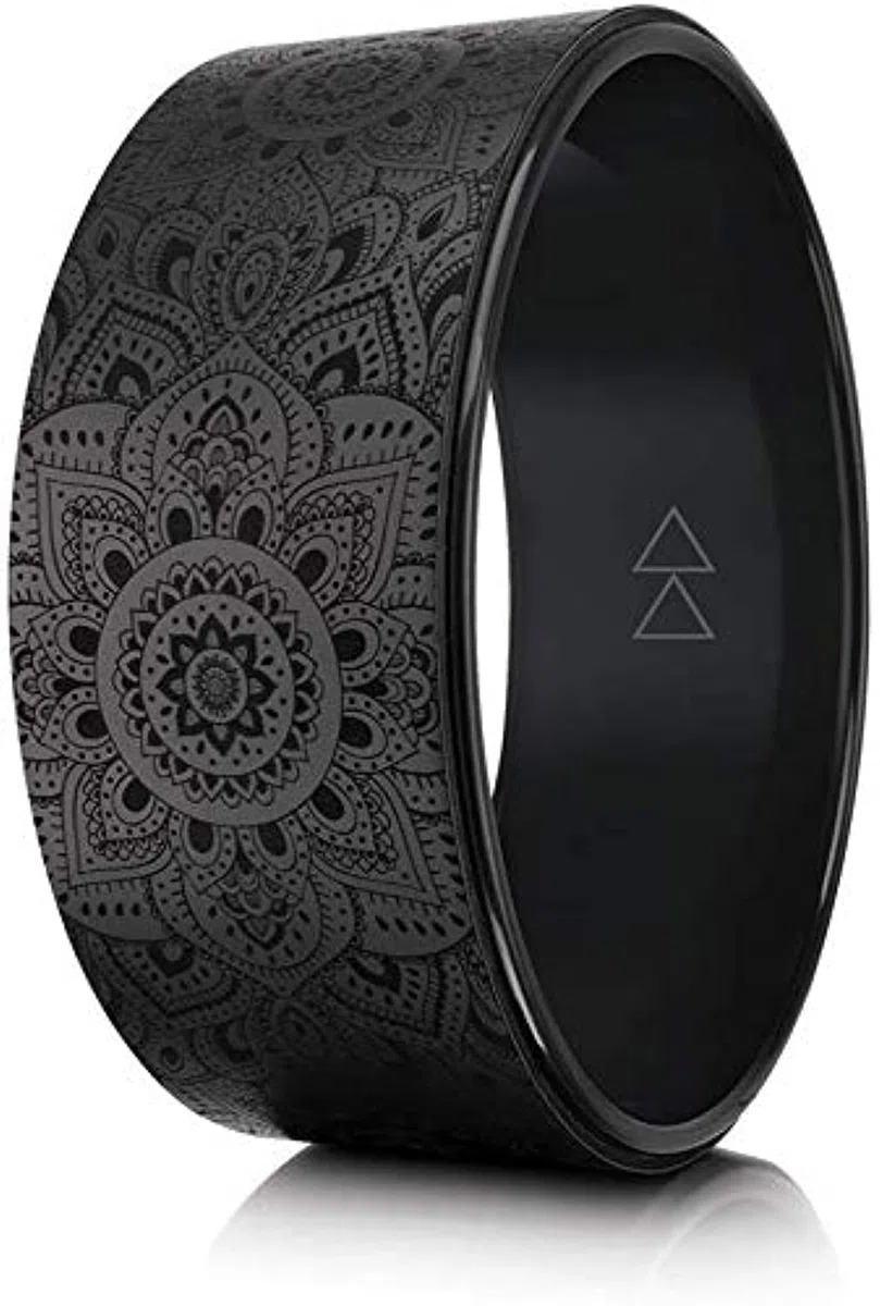 Yoga Design Lab Ruota da yoga, con stampa ecologica, extra resistente, imbottita, per esercizi di Dharma, migliora le tue posture e allunga più in profondità (notte di mandala)