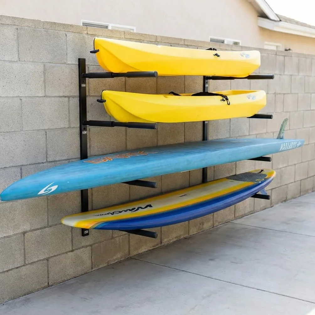 COR Surf Double Board Surfboard Rack | Supporto a parete per SUP per carichi pesanti per paddleboard o tavola da surf SUP e portaoggetti a parete per longboard