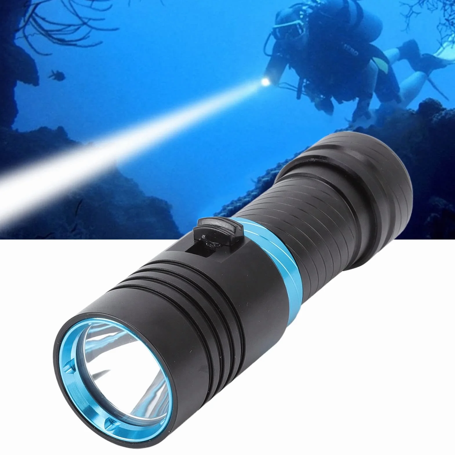 Torcia Subacquea Impermeabile IPX8 5000LM 100M Luci per Immersione Fotografia LED L2