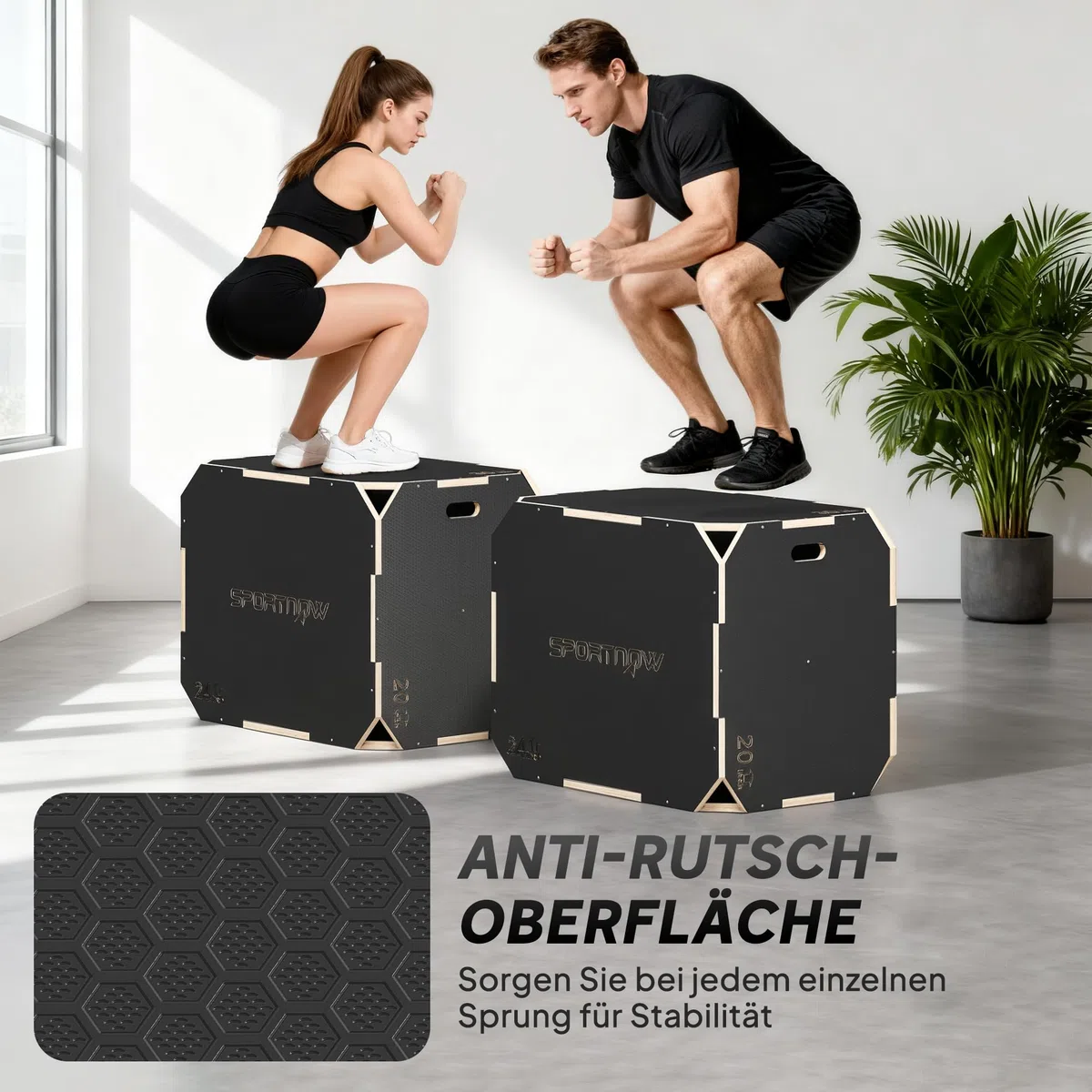 SPORTNOW Plyo Box - Cassetta per Saltare Step up jumpbox Unisex Adulto