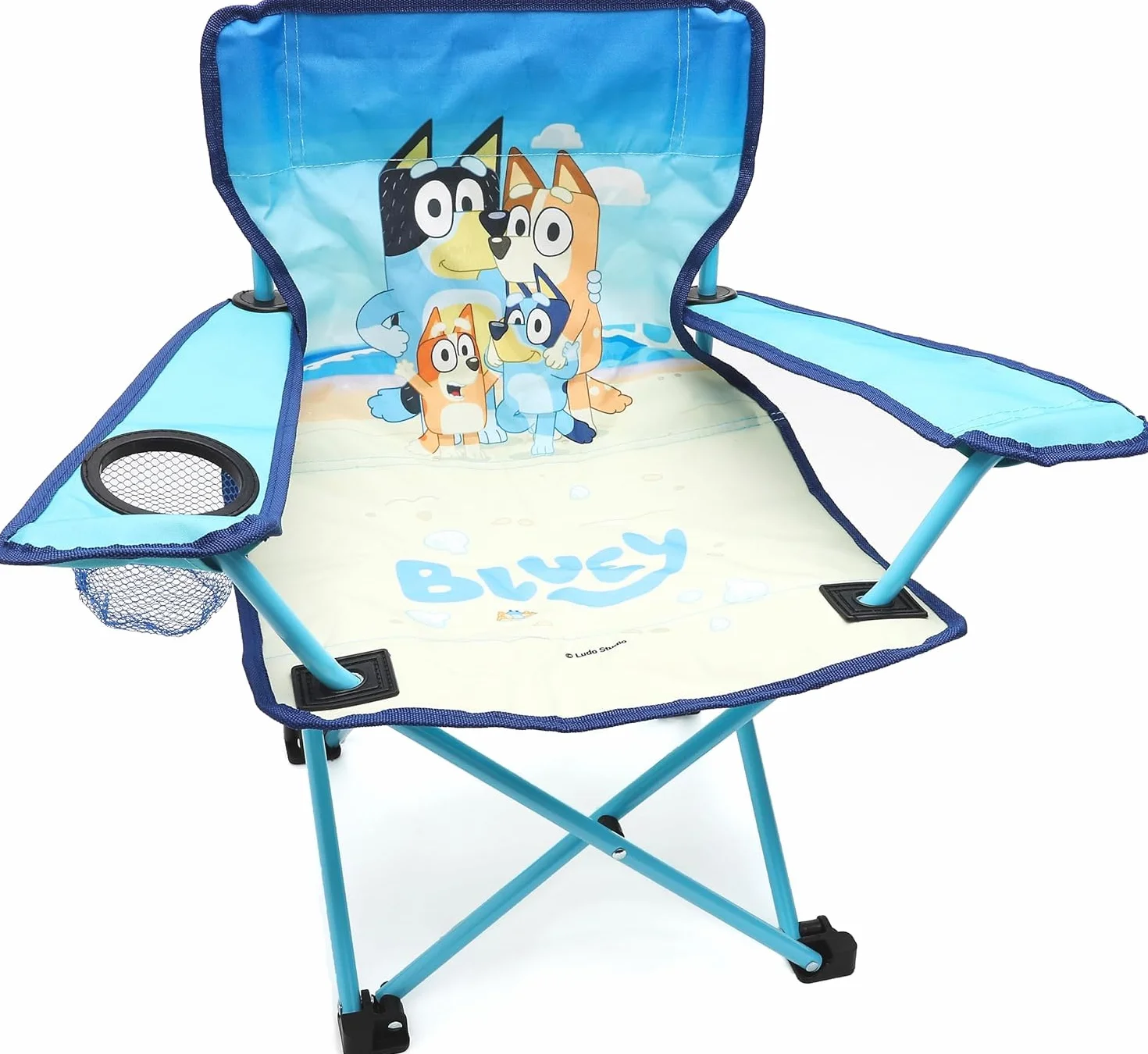Toyland® Bluey & Bingo sedia da campeggio pieghevole per bambini con portabicchieri e borsa portaoggetti - Perfetta per gite in campeggio, spiaggia e giardino