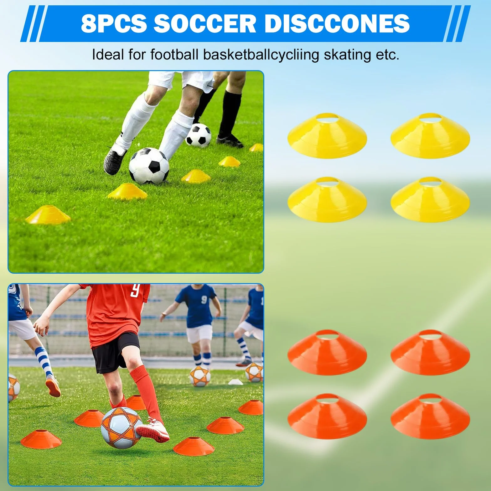 Cinesini per Allenamento Calcio, Set Completo con Scala 6m, 12 Cinesini e Lanciatore di Calcio