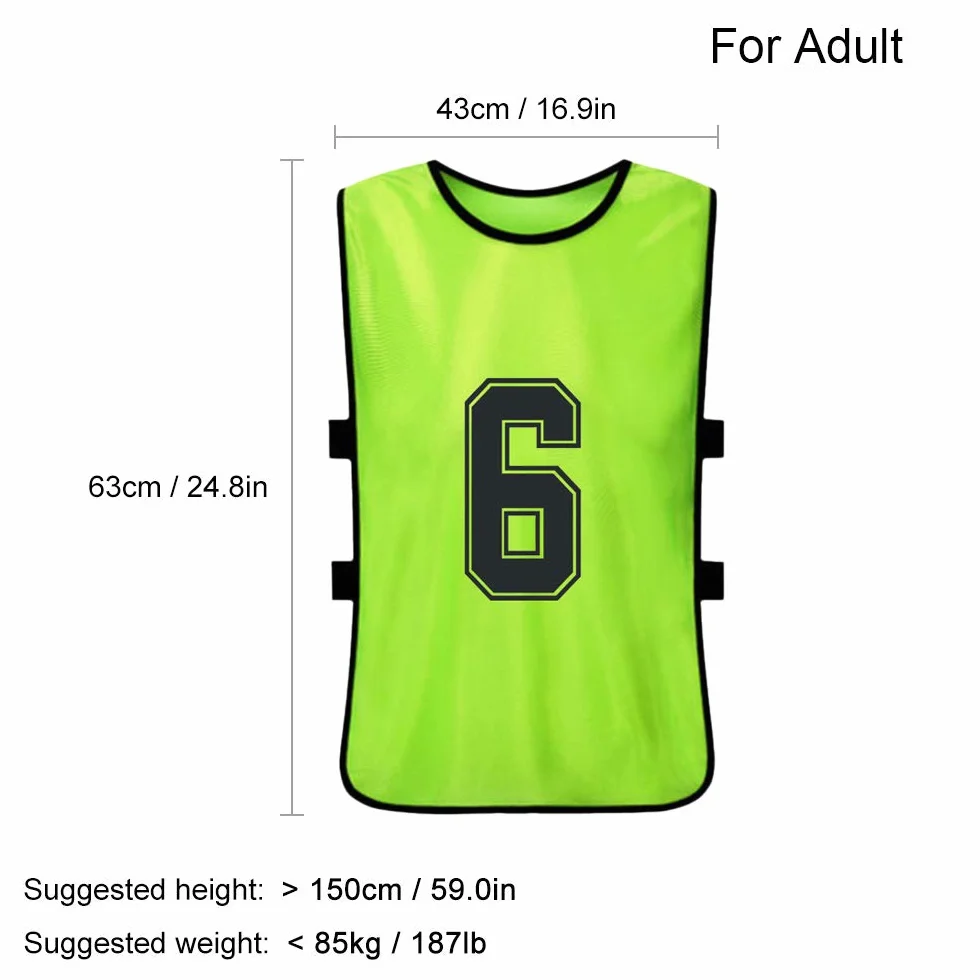 Adulti Soccer Pinnies Quick Drying Football Team Training Bavaglini Numerati Gilet Sportivo
