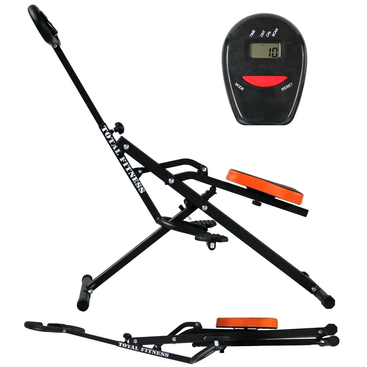 YELLOO - New Total Fitness Body Crunch PRO, Attrezzi Palestra Casa Uomo Donna con Display Calorie Bruciate, Attrezzo per Glutei, Addominali, Gambe, Multifunzione, Richiudibile e Salvaspazio (AB7700)