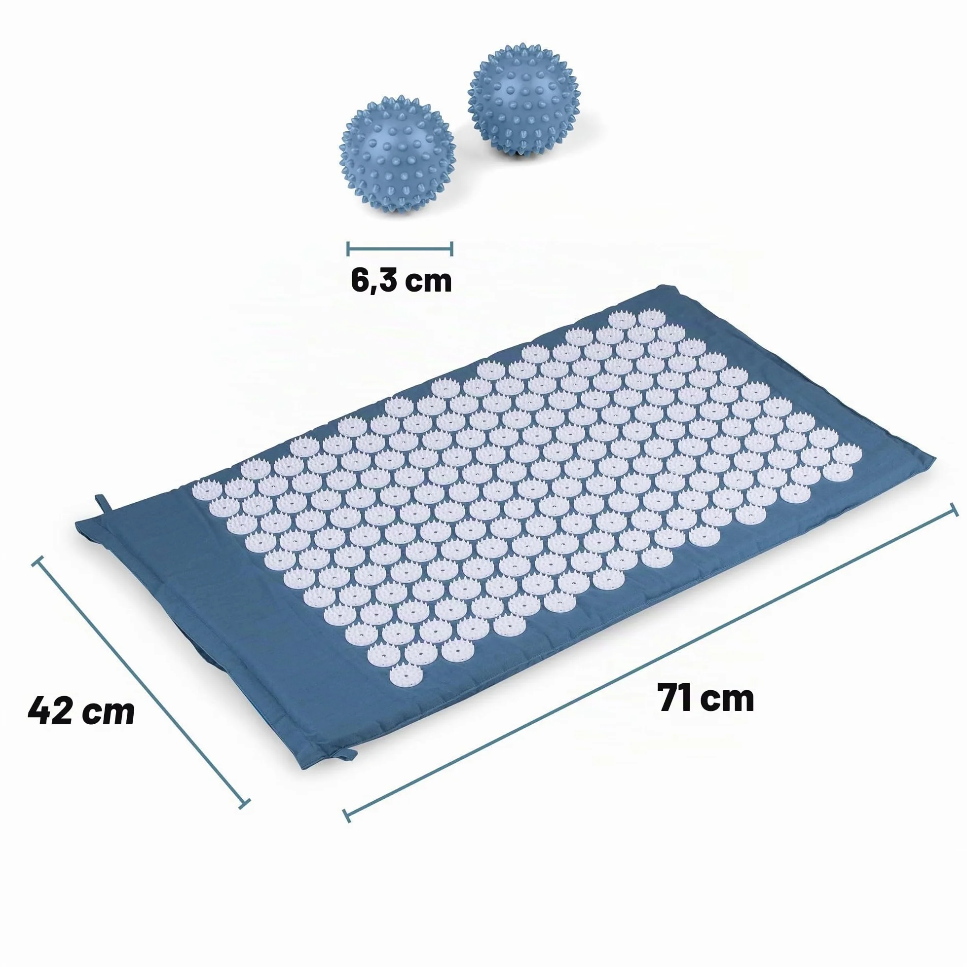 Umbro Tappetino Agopressione 42x71 cm Blu Alleviamento del Dolore con Pallina Massaggio Piedi