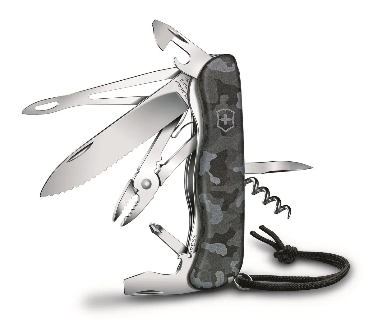 Victorinox, Skipper W, Coltello Svizzero, Originale, Multiuso, Campeggio, 18 Funzioni, Lama, grande with wavy edge, Apriscatole, Bloccabile