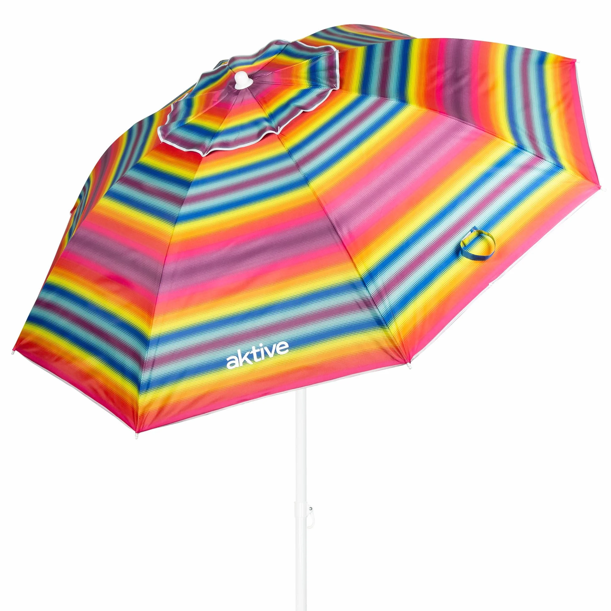 AKTIVE Ombrellone da spiaggia, 220 cm, antivento, tetto ventilato, palo da 28-32 mm, protezione UV 50, borsa portaoggetti inclusa, spiaggia