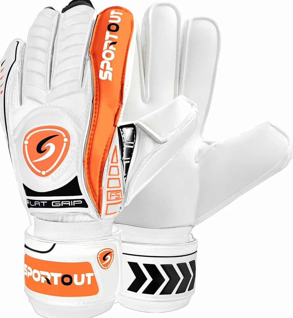 Sportout Guanti da Portiere con Protezione Dita 4 mm Lattice Uomo Bambini Adulti