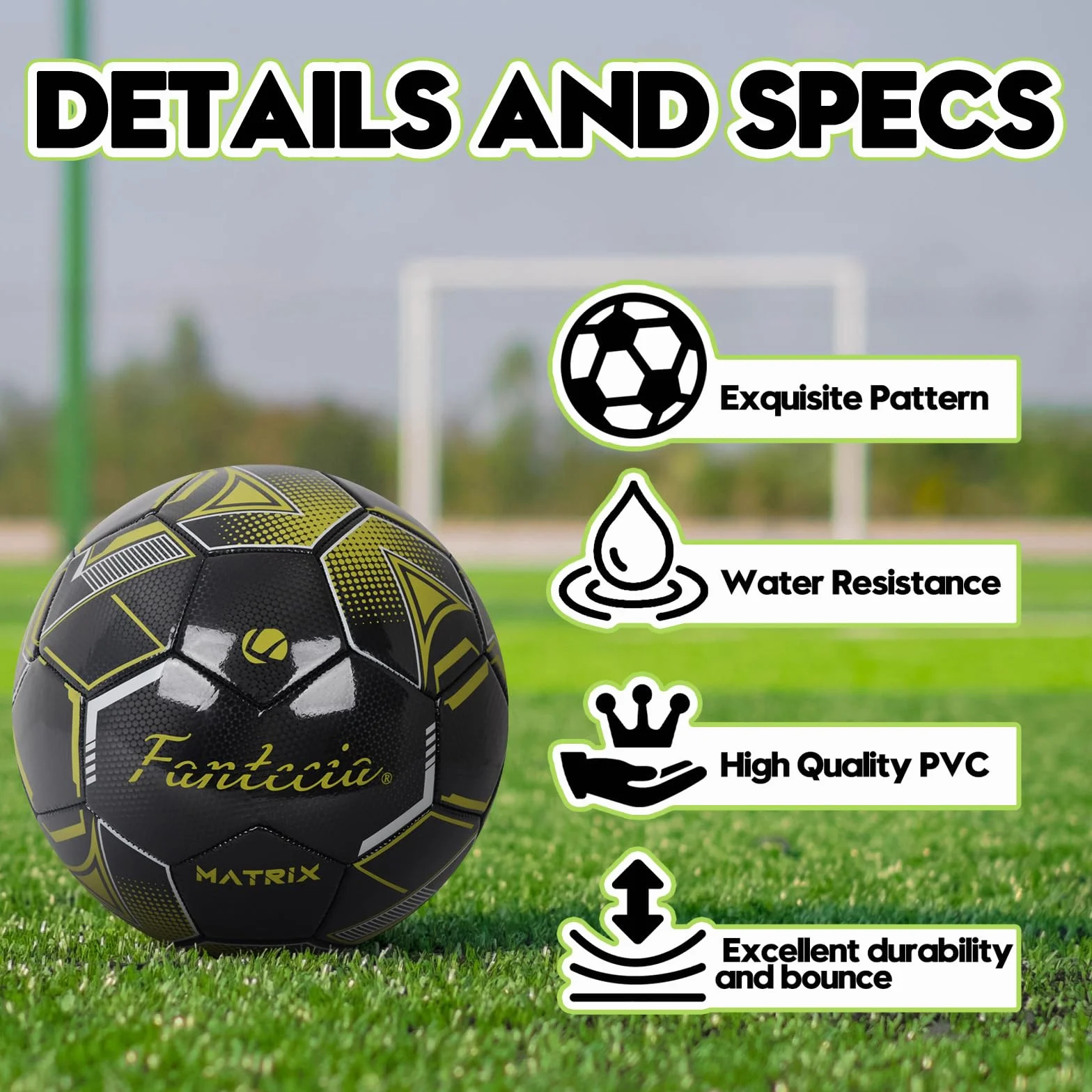 Pallone da Calcio in Pelle Misura 5 con Pompa, Pallone da Calcio per Allenamento Indoor e Outdoor