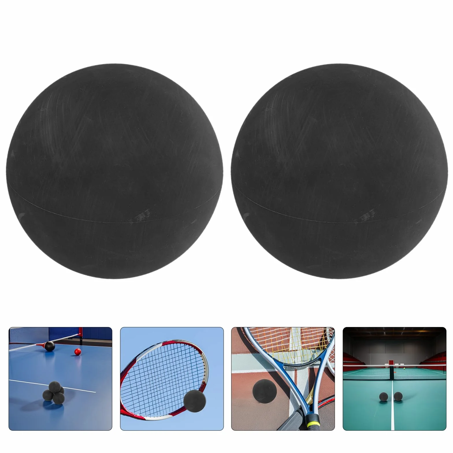 UKCOCO 6 Palline da Racquetball in Gomma Elastica Nere per Allenamento Squash e Giochi di Rimbalzo