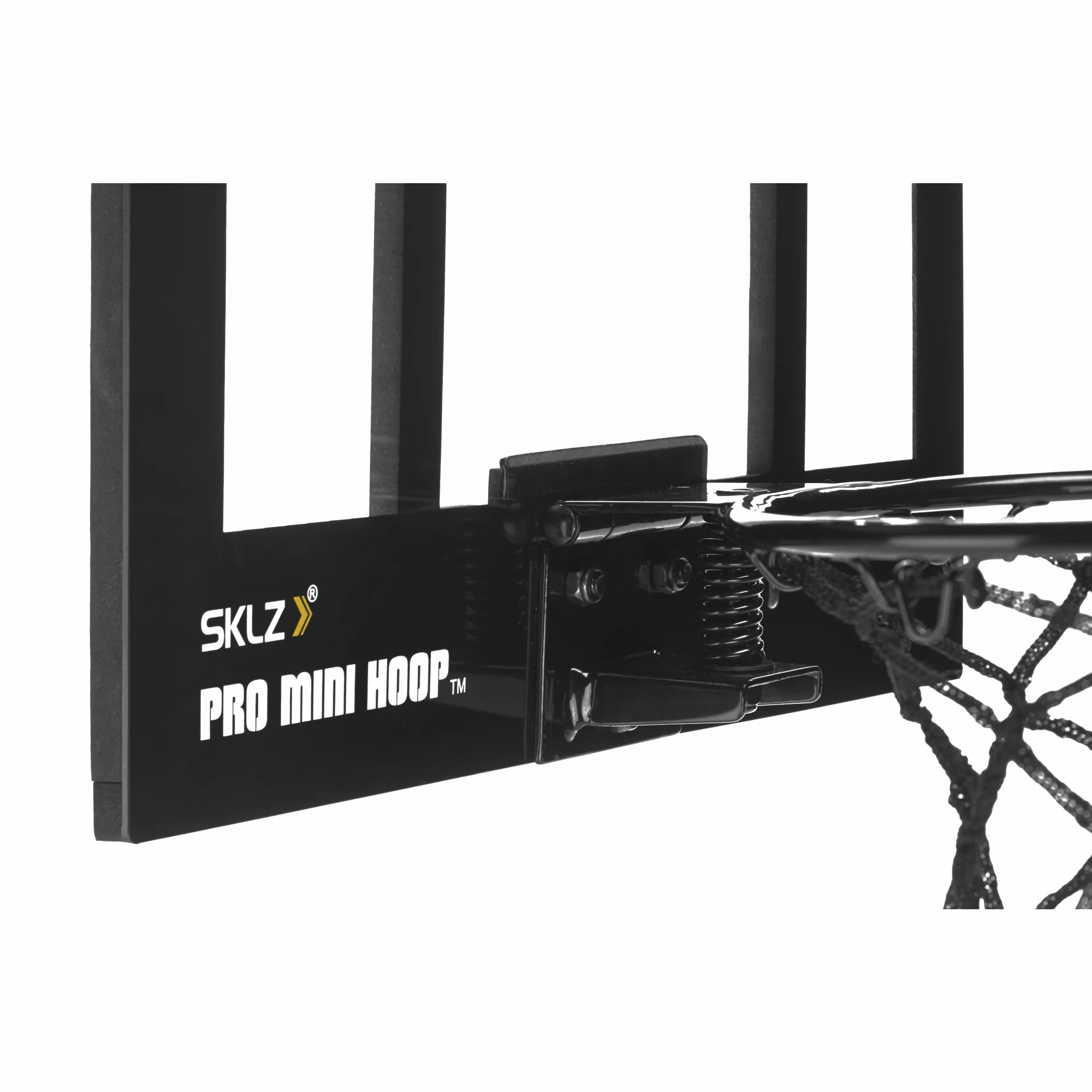 SKLZ Mini Hoop de Baloncesto, Tablero de Policarbonato Irrompible, Incluye Balón de Espuma 10 cm, Red Resistente de 3 Capas - Transparente