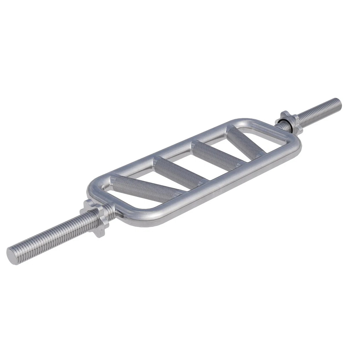 GORILLA SPORTS® Bilanciere - 86,5 x 18 cm, Diametro 30 mm, Carico Massimo 200 kg, con 2 Chiusura a Stella, Cromato e Zigrinato - Asta per Tricipiti, Bicipiti, Barra da Palestra per Allenamento