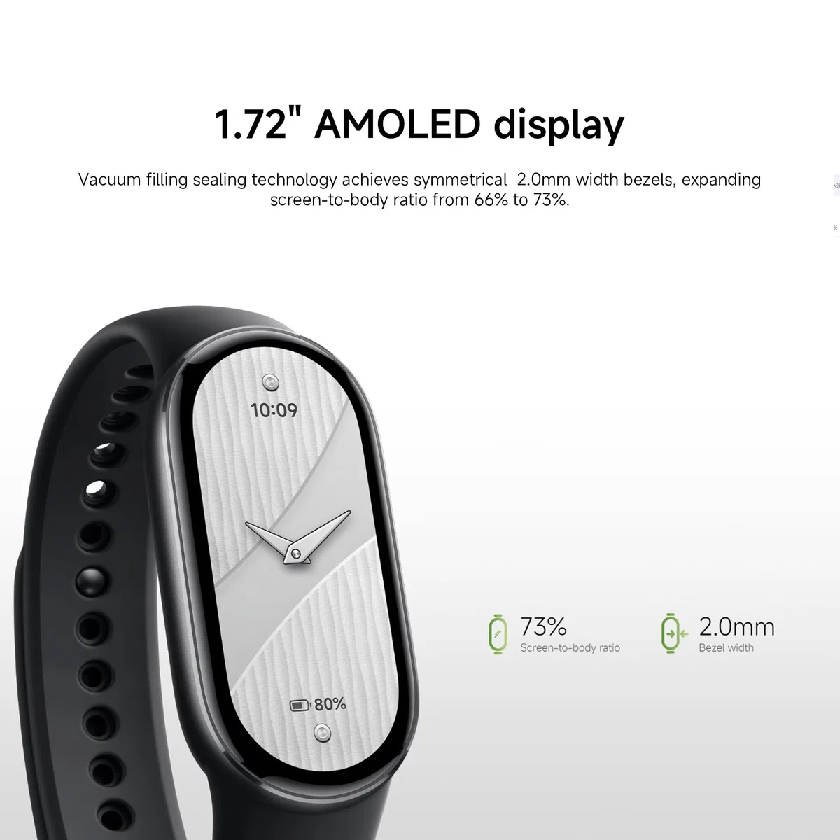 Xiaomi Mi Smart Watch Band 10, impermeabile 5 ATM, fitness tracker con contapassi, smartwatch sportivo, smart band per salute, per uomo e donna, display AMOLED da 4,37 cm, oltre 150 modalità sportive