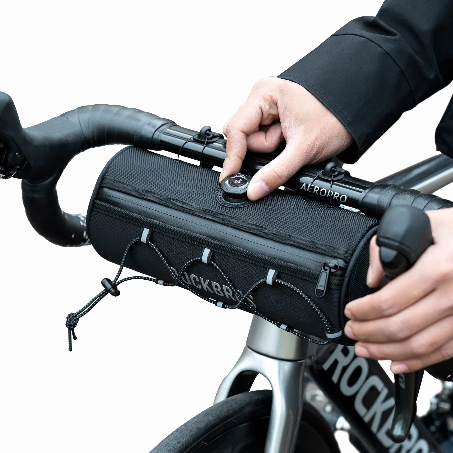 ROCKBROS Road to Sky Borsa Manubrio Bici, Borsa Anteriore Impermeabile Bicicletta, Borsello Manubrio Riflettente per MTB, Bici da Corsa, Bici da Città, Capacità 1.5L