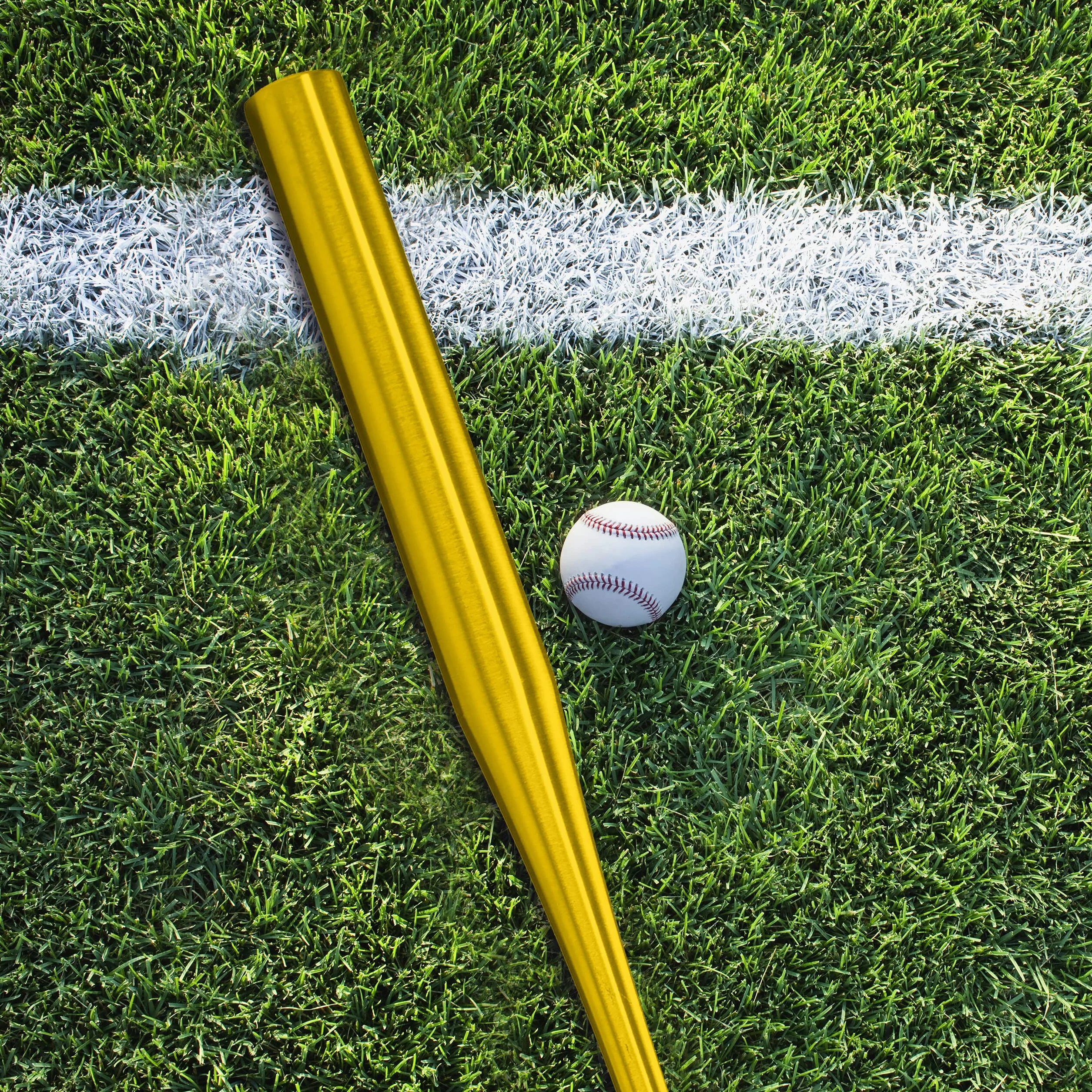 Relaxdays Mazza da Baseball in Alluminio 86 cm 34 Pollici Manico Antiscivolo Dorato