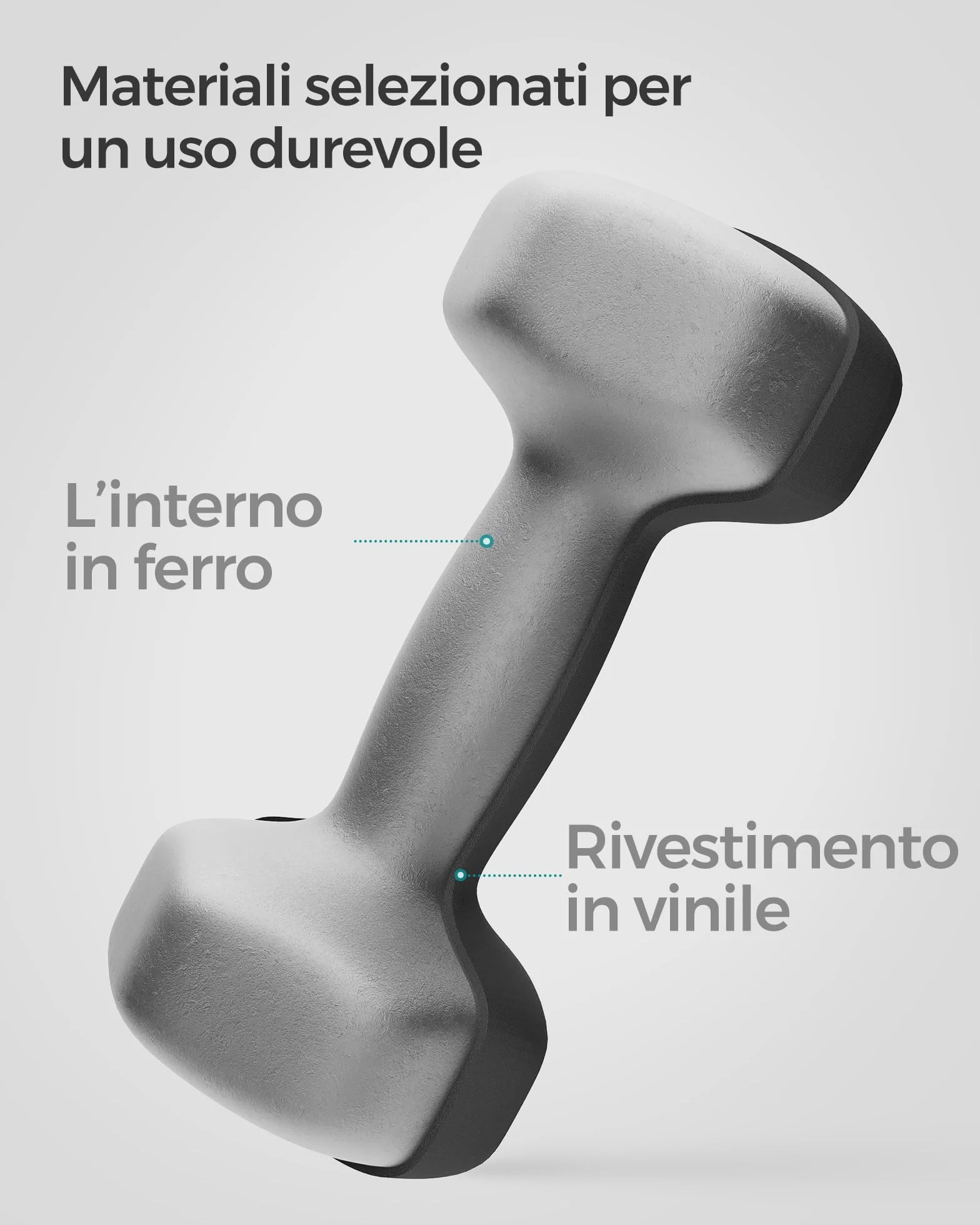 SONGMICS Set di 2 Manubri Esagonale con Superficie in Vinile per Fitness