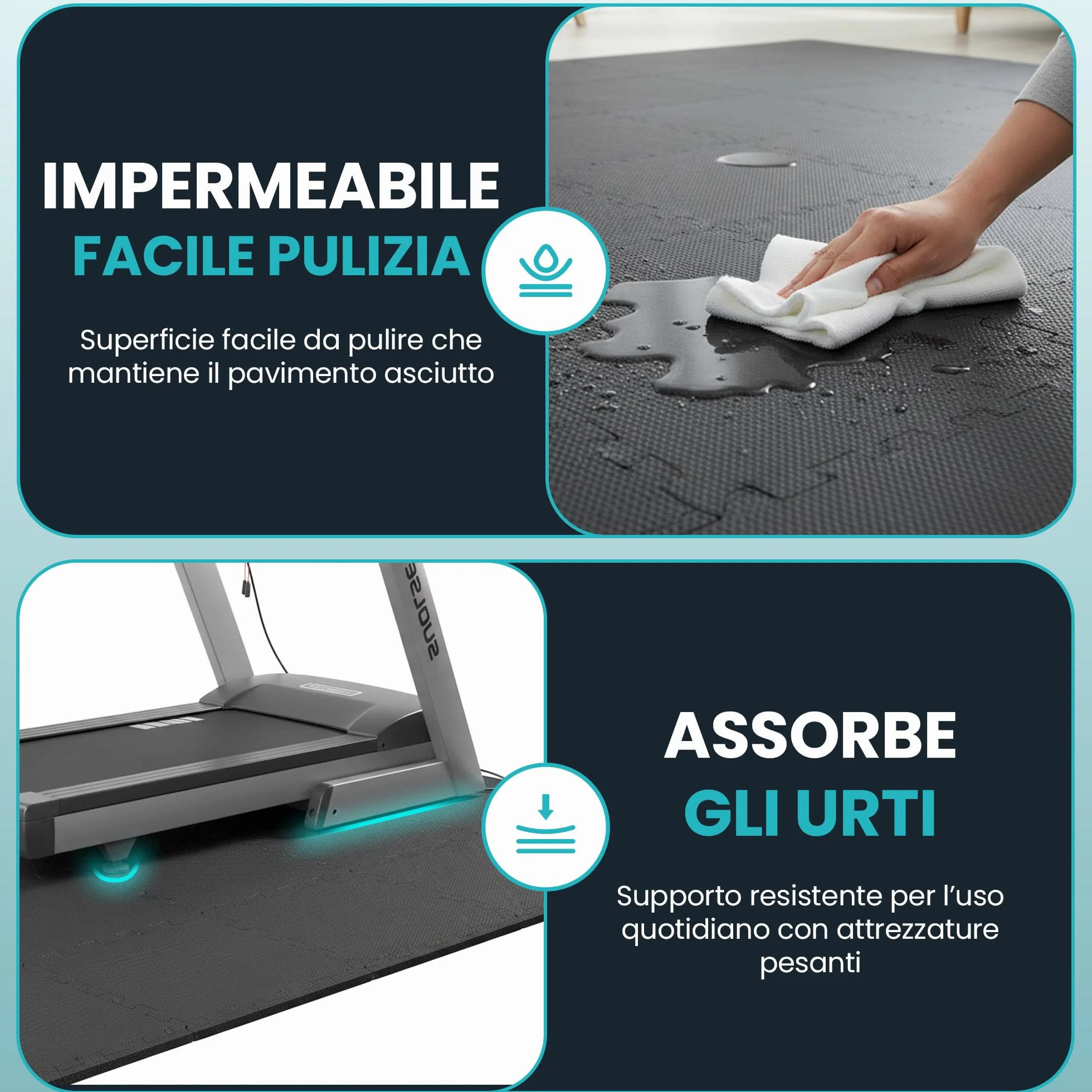 Tappeto Da Fitness A Puzzle Set Da 21 Tappetini Antiscivolo Palestra Componibile Protezione Antiurto Pavimenti