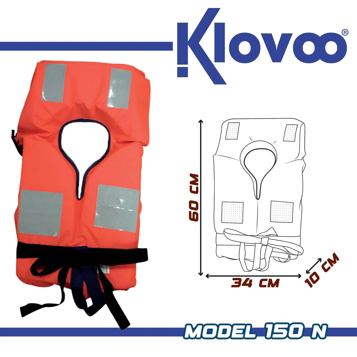 Kit Giubbotti di Salvataggio 150N, Set Completo con Luce LED SOLAS, Omologati per Navigazione Oltre 6 Miglia, per Barca e Gommone