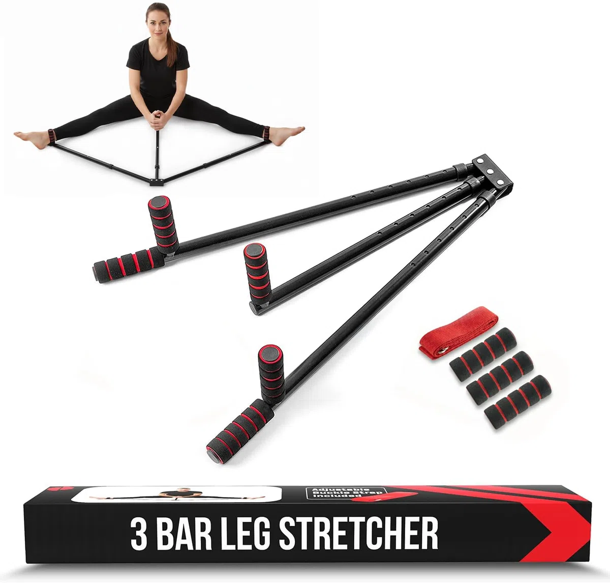 Champs MMA - Divaricatore per Gambe per Stretching e Flessibilità a 3 Sbarre, Ideale per Fisioterapia dopo Infortuni