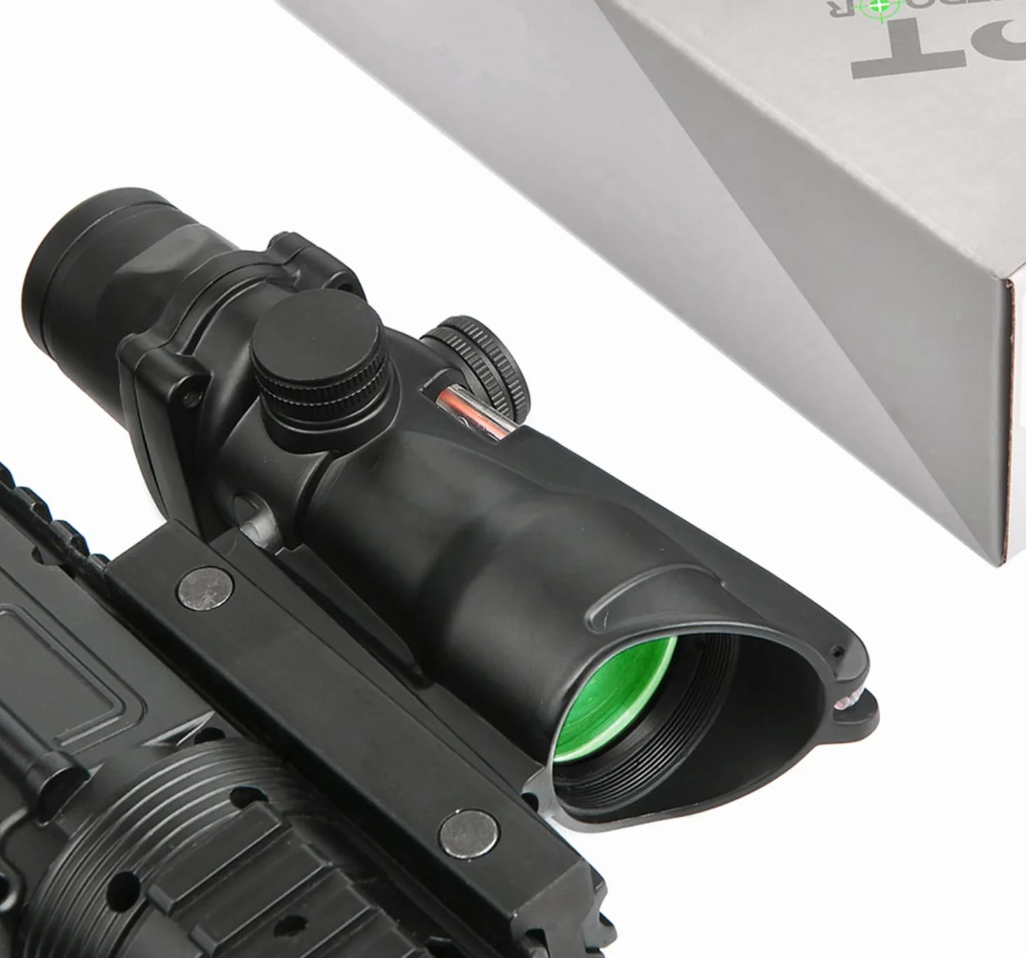 Paike Cannocchiale da puntamento 4x32mm ACOG Red DOT Sight con Reticolo Chevron Rosso