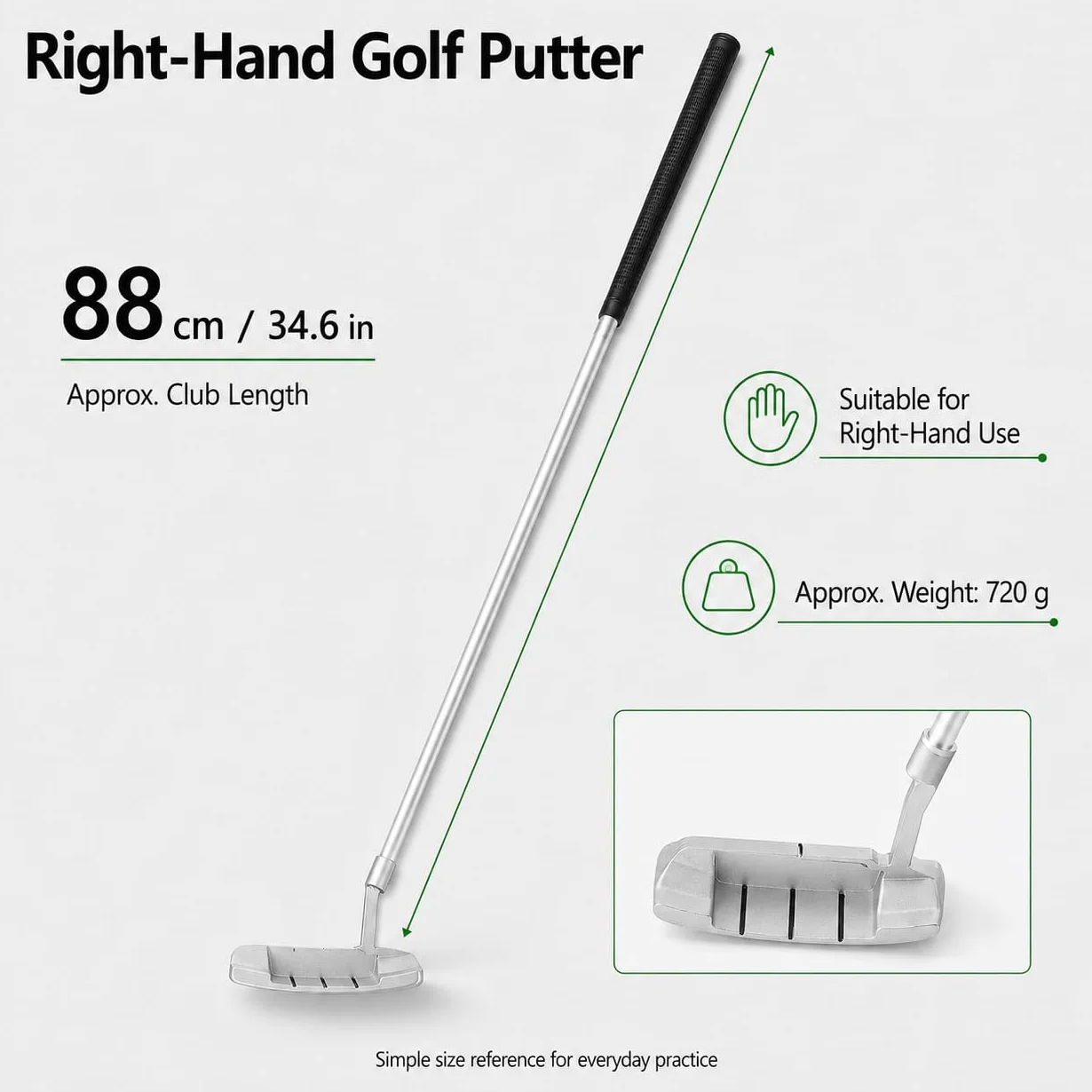 Kit Golf Putter VOBOR Portatile Lega di Zinco con 2 Palline e Borsa per Practice Indoor