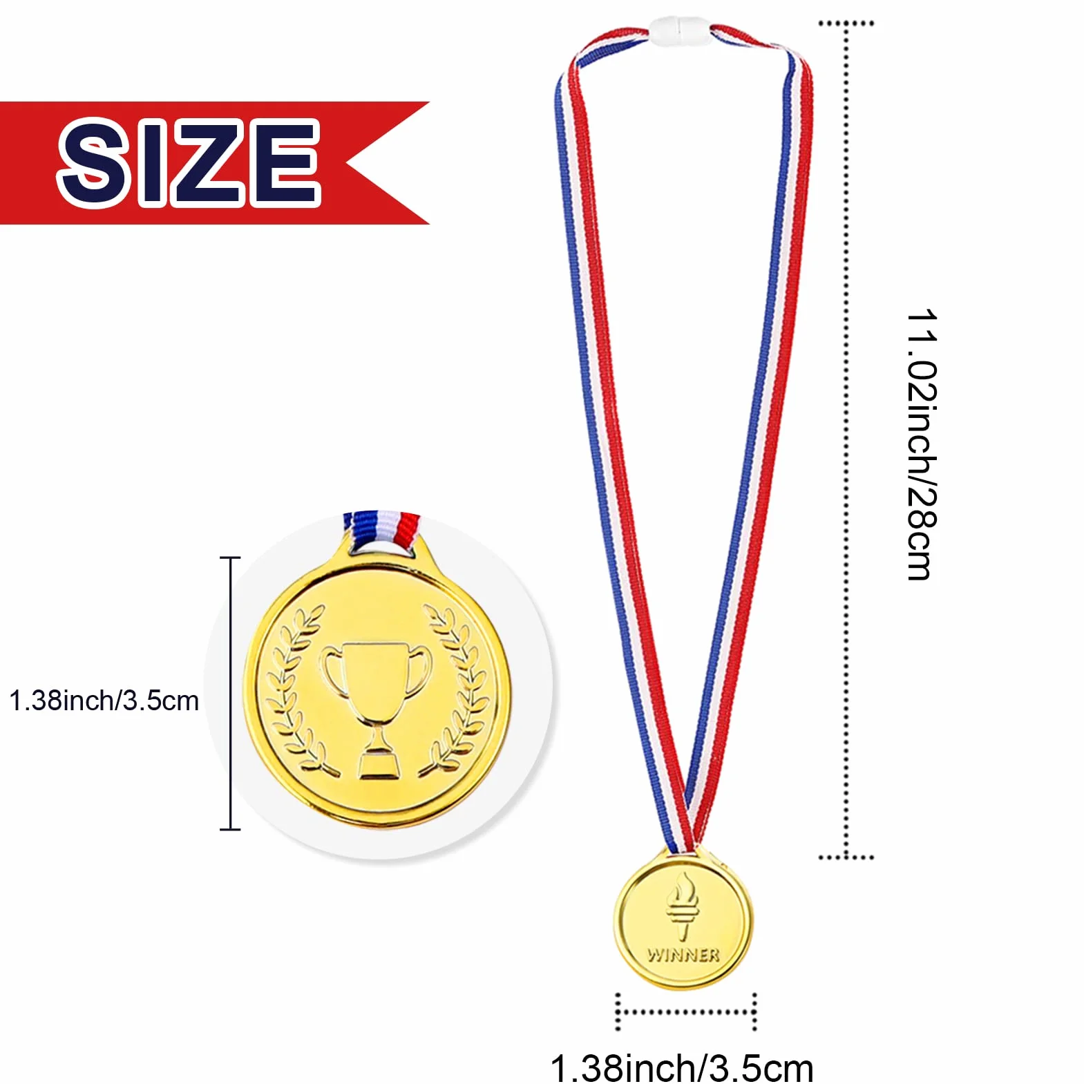 100 Pezzi Plastica Bambini Winner Medaglie Oro Medaglie Vincitore Festa Concorrenza Ricompensa