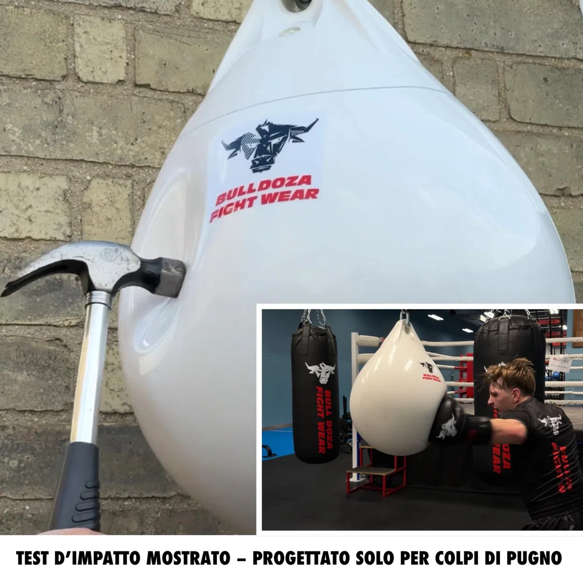 Bull Doza Sacco da Boxe Bianco ad Acqua – Sacco da Allenamento Riempito d’Acqua – Resistente (Small/Medium/Large)