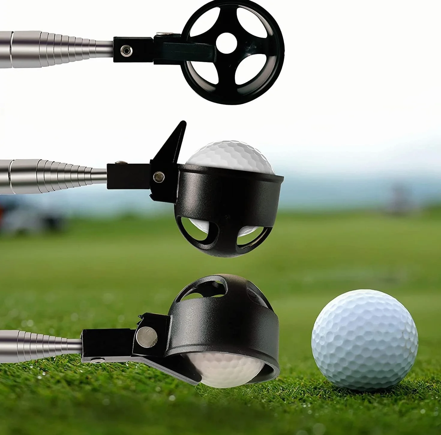 Golf Ball Retriever 45cm/47.7" Estensibile 2m/78.7" 304 Acciaio Inox Pick Up Tool TP15
