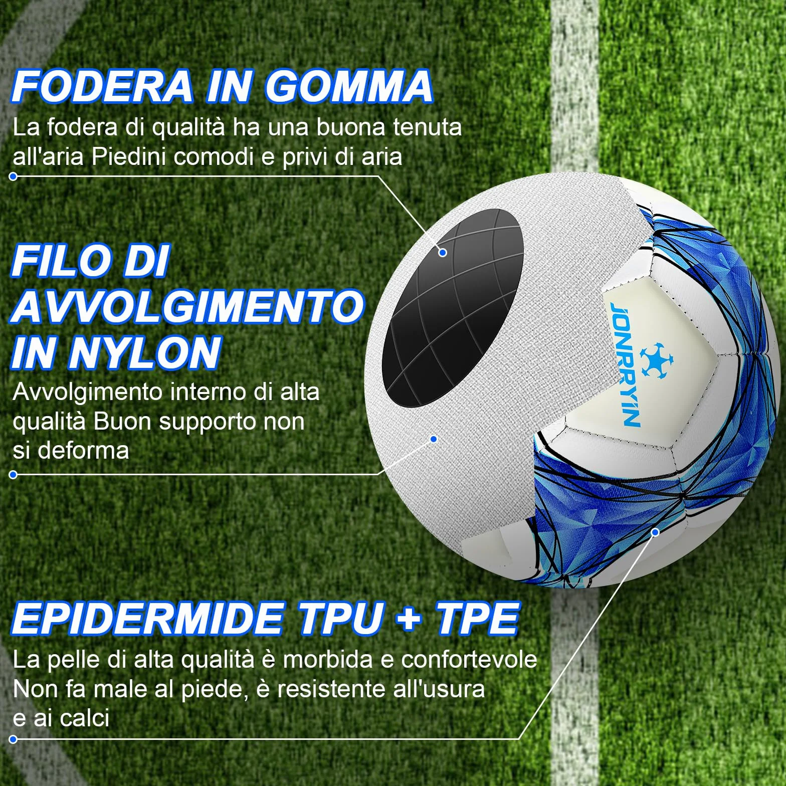 JONRRYIN Pallone Calcio Bambino, Size 5 pallone da Calcio Bagliore al Buio, Palloni Calcio Misura 5 con Zaino e Borsa a Rete Pompa, Pallone da Calcio a Fluorescenza per Allenamenti e Giochi