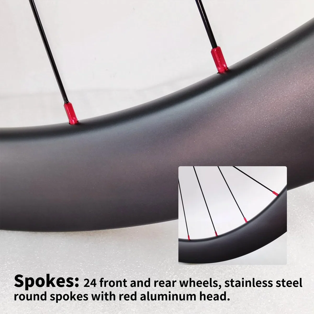 Set di Ruote per Bici da Corsa 700C Cerchi in Fibra di Carbonio Altezza 38/50mm Sgancio Rapido Freno A Disco Mozzo 24H Straight Pull per Cassetta 7-12 velocità(50MM)