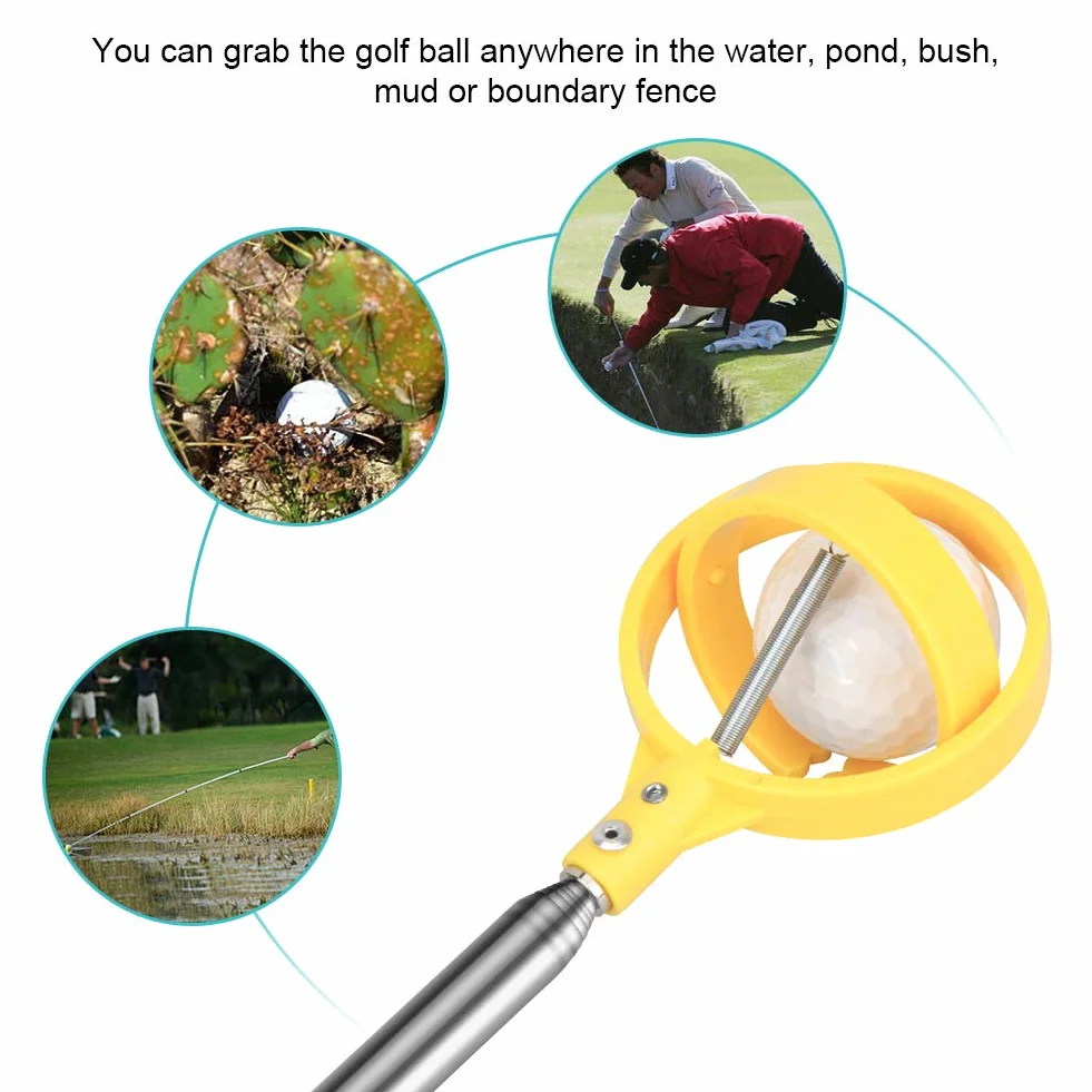 Yosoo Health Gear Raccoglitore di palline da golf, Pallina Da Retriever, Ball Retriever, Raccogli Palline, Pickup Telescopico per Palline Da, Acciaio inossidabile Golf Picker telescopico