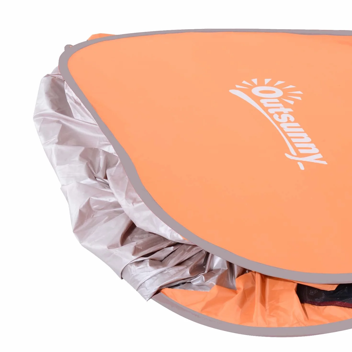 Outsunny Tenda da Spiaggia Pop Up con Protezione UV 30+, Tendalino da Mare Pieghevole con Finestra e Borsa di Trasporto, 200x150x119 cm