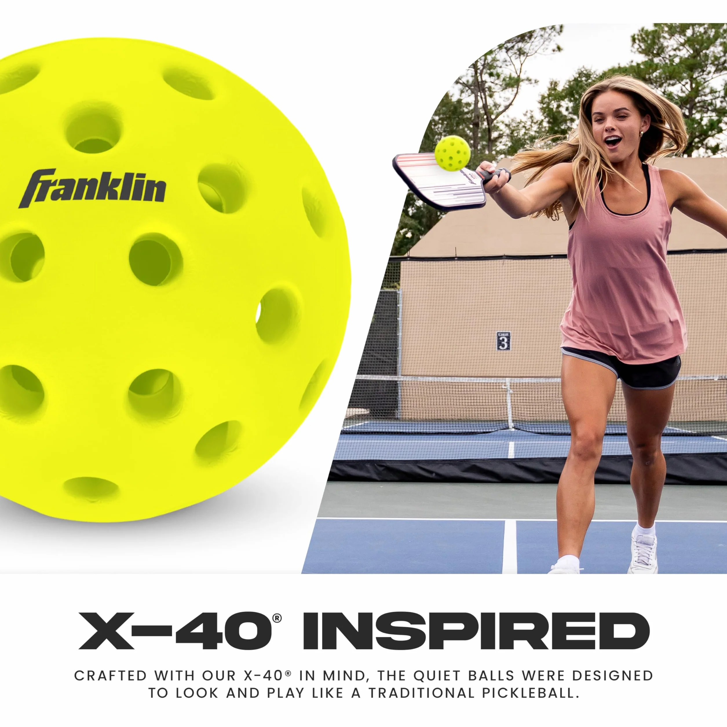 Franklin Sports Silent Serve Palline da Pickleball Silenziose Confezione da 3