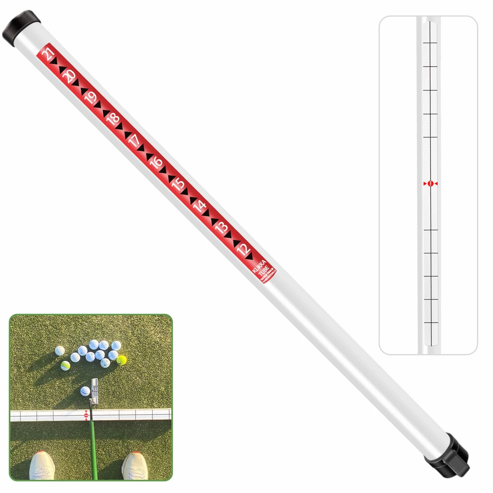 Raccoglitore palline da golf 80 cm tubo plastica