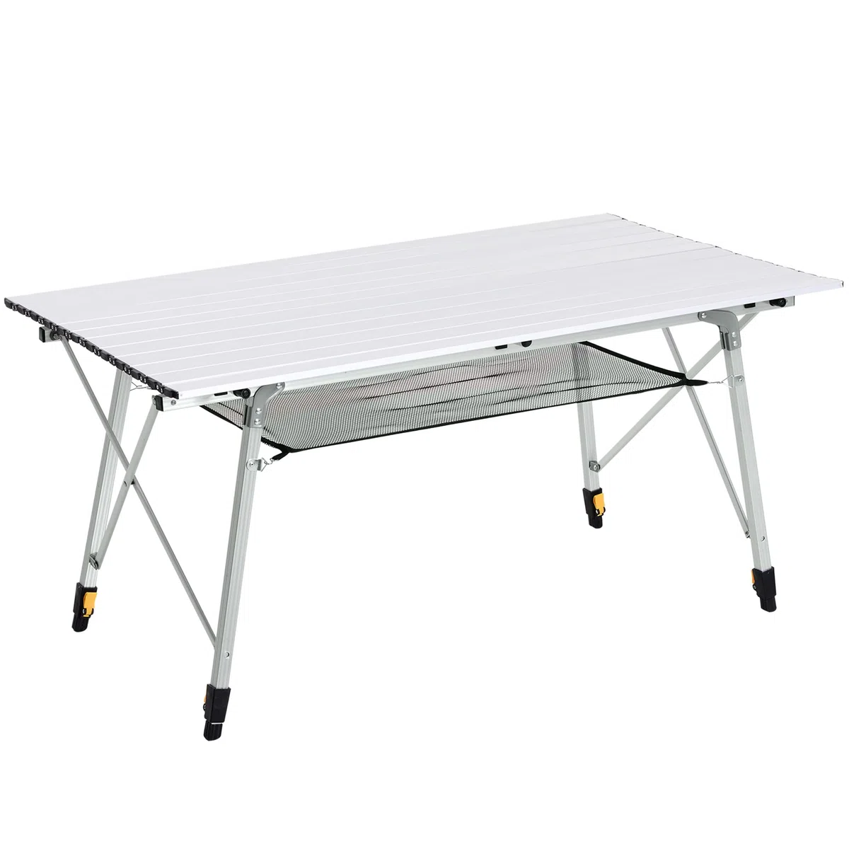 Outsunny Tavolo da Campeggio Pieghevole Multifunzione in Alluminio con Custodia e Altezza Regolabile Sostiene Fino 40 kg