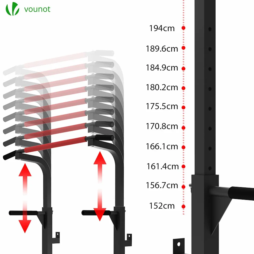 VOUNOT Power Tower, Dip Station Pull Up Bar for Home Gym Strength Training