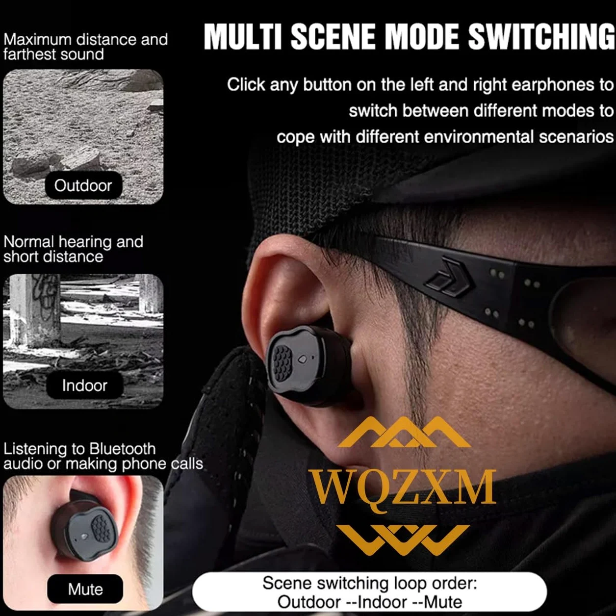 Auricolari Bluetooth Tattici, Tappi for Tiro Attivo, Protezioni Acustiche Elettroniche, Auricolari for Protezione Tiro