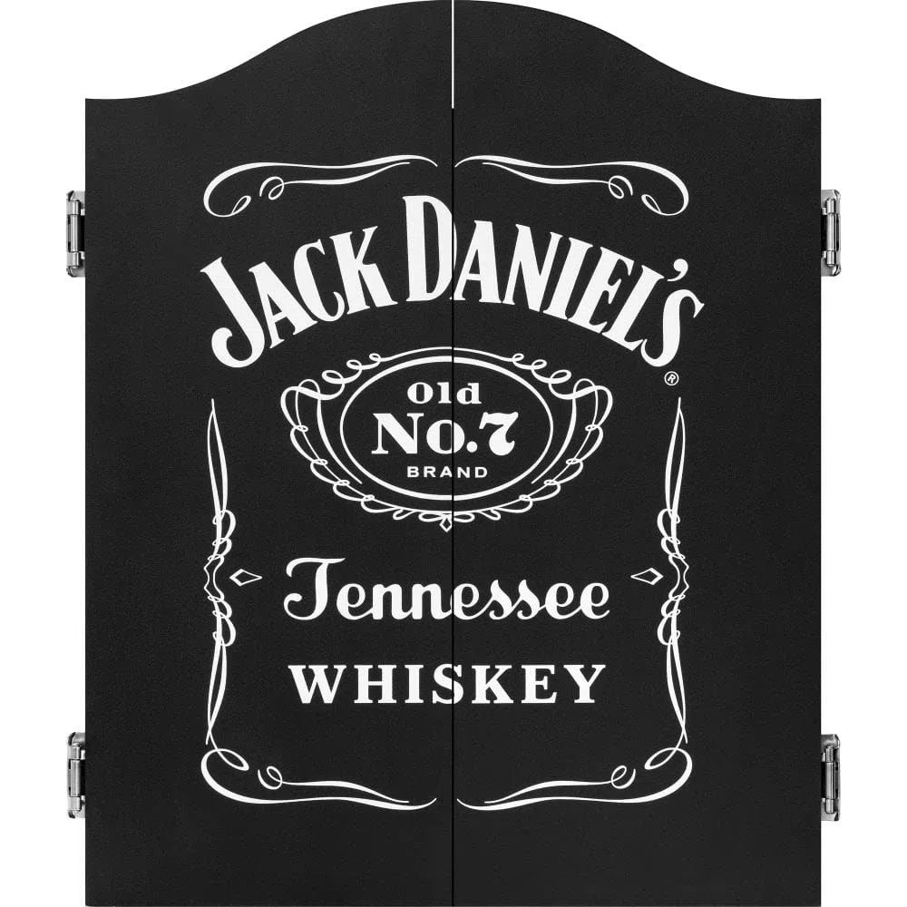 Jack Daniel's Armadietto per bersaglio in legno nero con licenza ufficiale | JD Logo CAB014